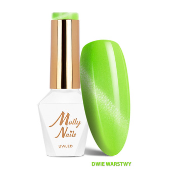 Esmalte híbrido LED/UV Gel Polish Cat Eye Pastel n.º 270 Lime Molly Nails sin HEMA/Di-HEMA, 8 g
