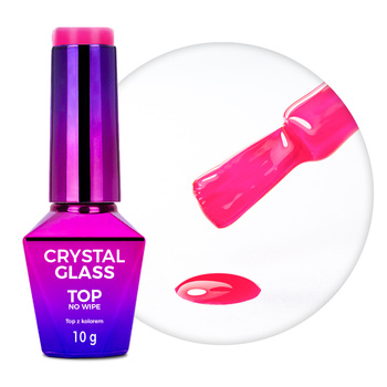 Farbiges Topcoat ohne Abwischen – „Crystal Glass“ von Molly Nails, Pink, HEMA/Di-HEMA-frei, 10 g