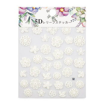 Autocollants pour ongles 5D fleurs n° 32