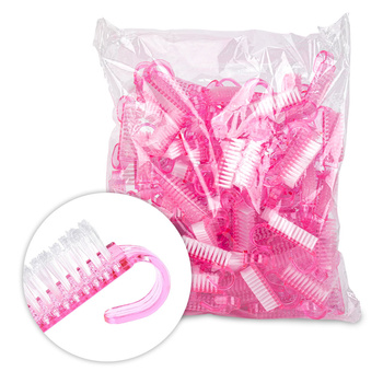 Cepillo para manicura y polvo, pequeño, rosa, 100 unidades