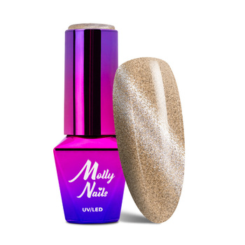Esmalte híbrido Molly Nails Cat Eye Womanity Ginger 8 g, n.º 444