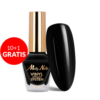 10 + 1 Free Classic Nail Polish STEP 2: Color Lacquer Vinyl Effect System MollyNails Black 10 ml