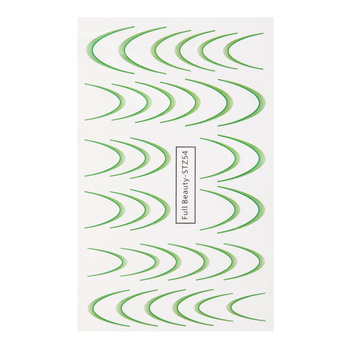 Adhesivos gradientes para uñas / French / Ombré / Línea de sonrisa francesa, 34 unidades, verdes, STZ54