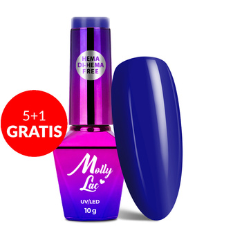 5+1 gratis MollyLac Power Flower Blue Hydrangea Hybridlack, HEMA/Di-HEMA-frei, 10 g, Nr. 727