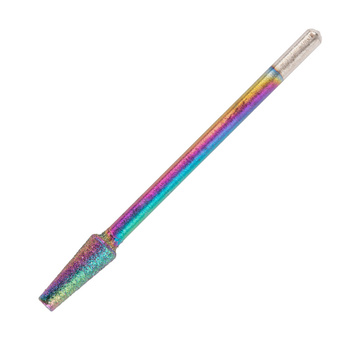 Unicorn-Diamantbohrer, Regenbogenfarben, abgeschrägter schmaler Kegel, Nr. 2