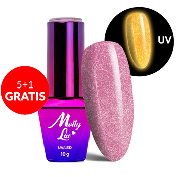 5+1 gratis: Im Dunkeln leuchtender Hybridlack MollyLac Night Glowing Sweetest Perfection, HEMA/Di-HEMA-frei, 10 g, Nr. 672