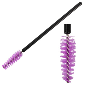 Cepillo para pestañas, color violeta con mango negro, 50 unidades