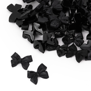 Adornos para uñas: lazos 3D Molly Nails, negros, 100 unidades