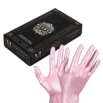Guantes desechables de nitrilo para diagnóstico y protección Beaute Luxe, talla M, color perla, 50 unidades