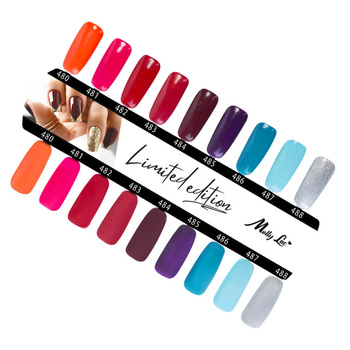Carta de colores MollyLac Limited Edition, brillante y mate, 9 colores, n.º 480 - 488
