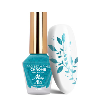 Esmalte para estampado Molly Nails PRO Stamping Chrome Turquoise n.º 24, 10 ml