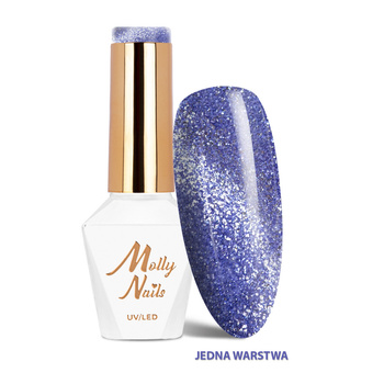 Esmalte híbrido LED/UV Gel Polish Cat Eye Glacier Crush n.º 252 Amethyst Molly Nails sin HEMA/Di-HEMA, 8 g
