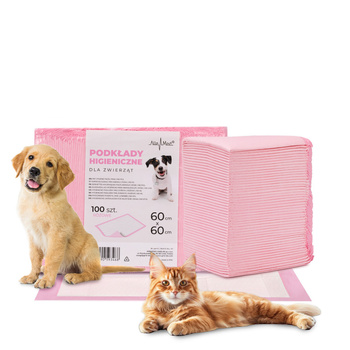 Absorbierende Hundepflegeunterlagen – zur Erziehung beim Pinkeln, für Hygiene und Sauberkeit – AlleMed, 100 Stück, 60 x 60 cm, rosa