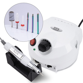 Fresadora de uñas con transformador de 65 W NTN Premium para manicura y pedicura, color blanco, modelo DM202, 35 000 rpm