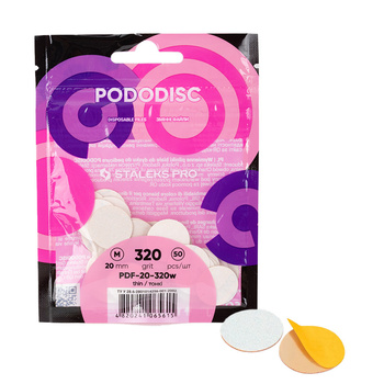 Schleifaufsätze, Austauschscheiben, Körnung 320, für PODODISC Staleks Expert, Größe M, 20 mm, 50 Stück