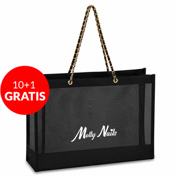 10 + 1 gratis: Bolsa de tela para el almuerzo, negra, de MollyNails
