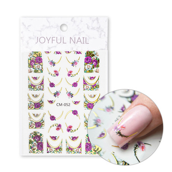 Selbstklebende Nagelsticker mit Blumenmotiv CM-052