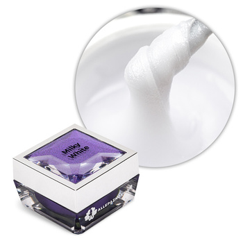 Gel acrílico de construcción Allepaznokcie sin HEMA/Di-HEMA, color blanco lechoso, 15 g