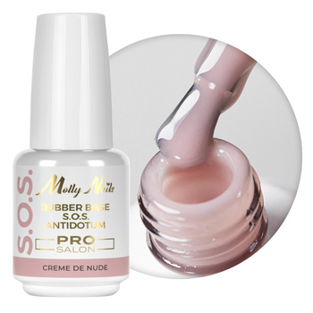 Base de caucho para uñas flexibles, manicura y pedicura, ideal para decoraciones. S.O.S. Antidotum Pro Salon Molly Nails Creme de Nude 15 g