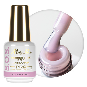Base de caucho para uñas flexibles, manicura y pedicura, para decoraciones S.O.S. Antidotum Pro Salon Molly Nails Cotton Candy 15 g