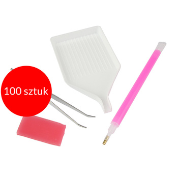 Set de 100 piezas para decorar uñas con strass: aplicador, cera, bandeja y pinzas