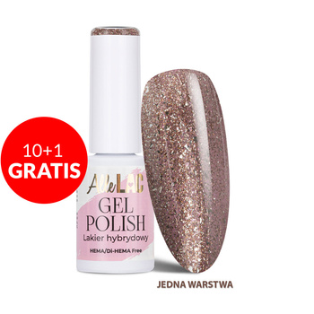 10 + 1 gratis. Esmalte híbrido LED/UV Gel Polish Browns B5 Rose Glitter AlleLac sin HEMA/Di-HEMA, 6 g