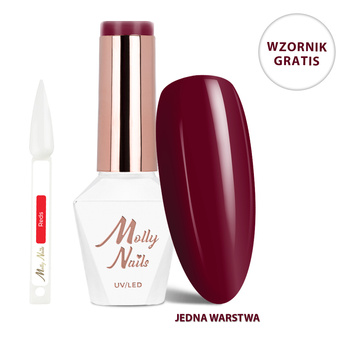 Esmalte híbrido LED/UV Gel Polish The Trend Edit n.º 302 Cherry Bomb de MollyNails, sin HEMA ni Di-HEMA, 8 g + muestrario de tonos rojos GRATIS