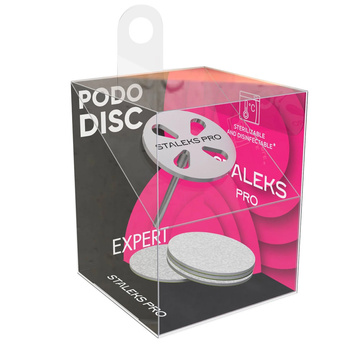 Disco para pedicura PODODISC Staleks Expert: juego compuesto por eje, disco y 5 discos intercambiables de grano 180 y 20 mm