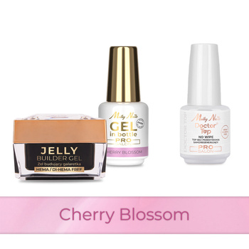 Molly Nails PRO MATCH SYSTEM 2+1 Cherry Blossom: 2 geles de base + Doctor Top 15 g