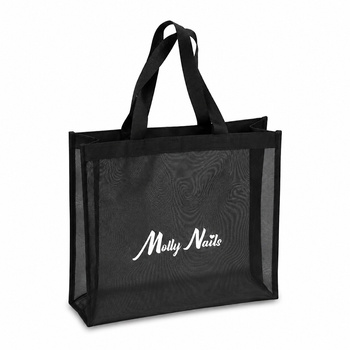 Bolsa de tela negra para el almuerzo de MollyNails