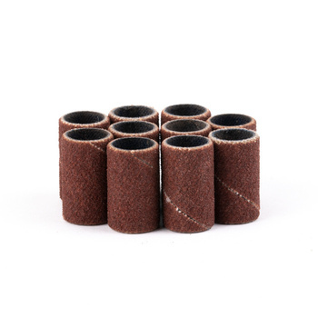 Capuchones para manicura y pedicura, mandriles, recubrimientos abrasivos, cilindro de 6 mm, grano 240, AlleMed, marrones, 50 unidades