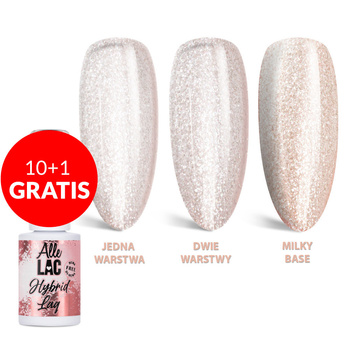 10 + 1 gratis. Esmalte híbrido LED/UV Gel Polish Nudes N19 Star Glitter AlleLac sin HEMA/Di-HEMA, 6 g