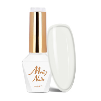 Esmalte híbrido Molly Nails French Manicure Cream Brulee sin HEMA ni Di-HEMA, 8 g, n.º 130