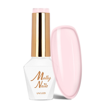 Esmalte híbrido Molly Nails French Manicure Peach Pink sin HEMA ni Di-HEMA, 8 g, n.º 137