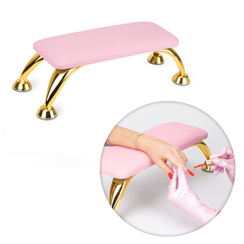 Soporte para manicura con patas doradas AlleLac, color rosa