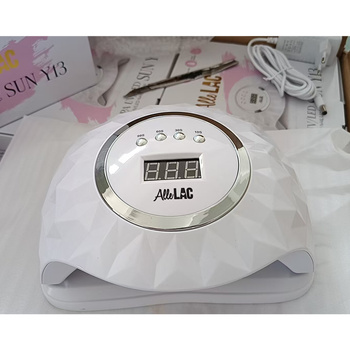 Lámpara para uñas dual UV/LED de 248 W AlleLac para esmaltes híbridos, geles y acrilogel, color rosa Y13