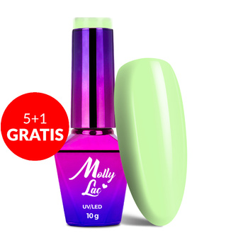 5 + 1 gratis: Esmalte híbrido MollyLac Fancy Fashion Mint Cocktail, 10 g, n.º 337