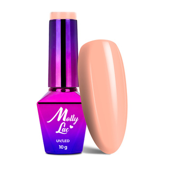 Esmalte híbrido MollyLac Skin &amp; Make Up Soft Peach 10 g n.º 300