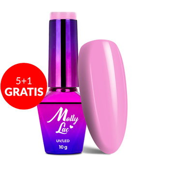 5 + 1 gratis: Esmalte híbrido MollyLac Yoghurt Marshmallow, 10 g, n.º 121