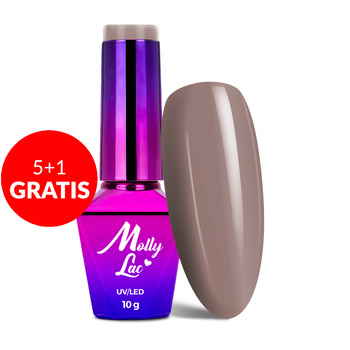 5 + 1 gratis: Esmalte híbrido MollyLac Choco Dreams Praline Perfection, 10 g, n.º 351