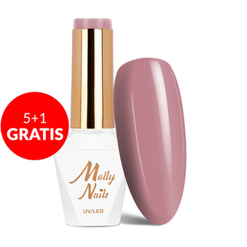 5 + 1 gratis. Esmalte híbrido Molly Nails Delicate Woman Pleasant To The Touch, sin HEMA ni Di-HEMA, 8 g, n.º 63