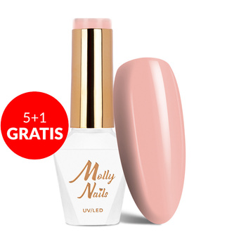5 + 1 gratis: Esmalte híbrido Molly Nails Sensual Adele sin HEMA/Di-HEMA, 8 g, n.º 202