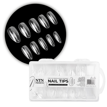 Tips para la extensión rápida de uñas Nail Tips NTN Premium, forma almendrada corta, 100 unidades
