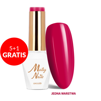 5 + 1 gratis Esmalte híbrido LED/UV Gel Polish Sorbet n.º 298 Raspberry Punch Molly Nails sin HEMA/Di-HEMA 8 g