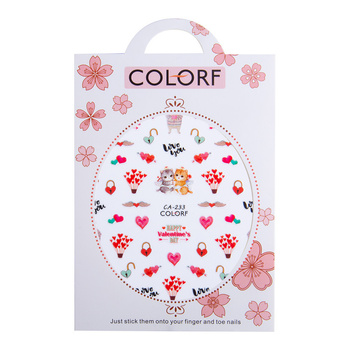 Adhesivos finos para uñas con motivos de San Valentín CA-233
