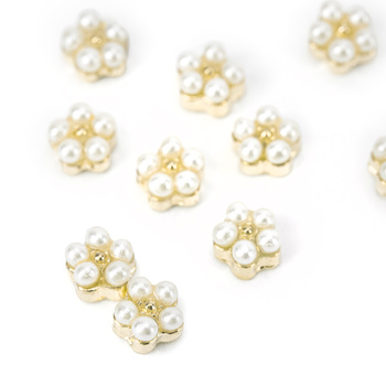 Adornos para uñas: flores de perlas 3D Molly Nails n.º 3, 10 unidades