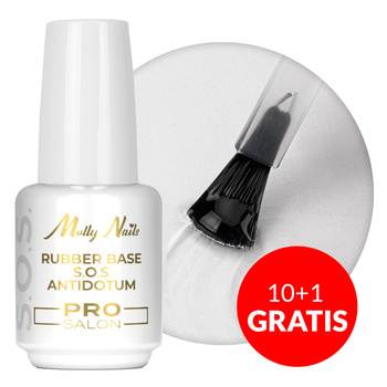 10 + 1 gratis. Base de caucho para uñas flexibles, manicura y pedicura, para decoraciones. S.O.S. Antidotum Pro Salon Molly Nails Clear, 15 g