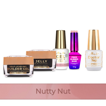 Molly Nails PRO MATCH SYSTEM 4+1 Nutty Nut: 3 geles de construcción + base + Doctor Top 15 g