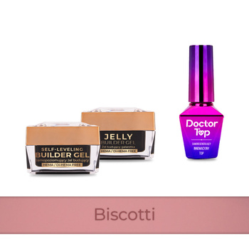 Molly Nails PRO MATCH SYSTEM 2+1 Biscotti: 2 geles de base + Doctor Top 10 g