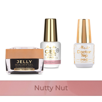 Molly Nails PRO MATCH SYSTEM 2+1 Nutty Nut: 2 geles de construcción + Doctor Top 15 g